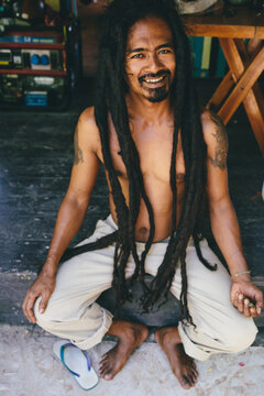 Portrait of rasta man with dreadlocks