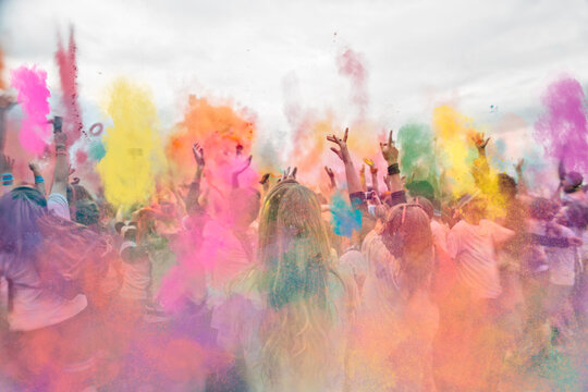 People having a lot of fun at an outdoors celebration