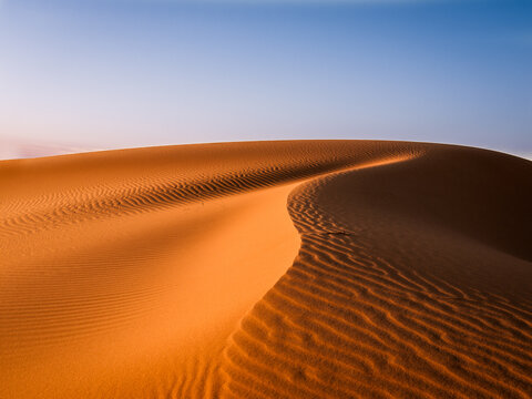 Desert Sand Dunes with Patterns and Lines