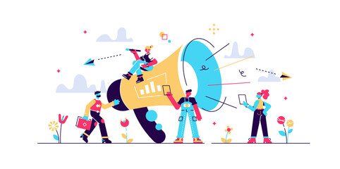 Refer a friend with big megaphone