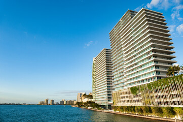 Luxury condominiums vacation homes hotels on Biscayne Bay South Beach Miami Florida