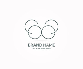 round eye glasses Logo 