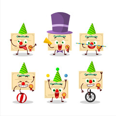 Fototapeta premium Cartoon character of certificate paper with various circus shows