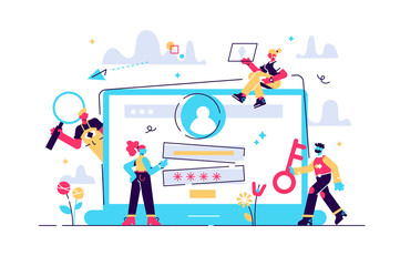 Concept Sign in page on computer screen