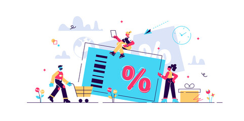 Loyalty card, big discount or sale, commerce