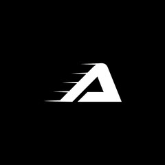 Motion Speed Line Letter A Logo Design Template Element

