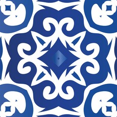 Ornamental azulejo portugal tiles decor.