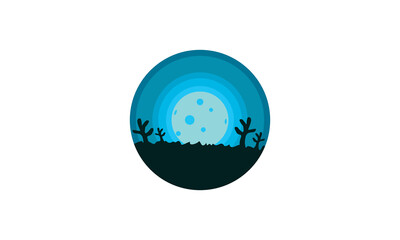 Fototapeta na wymiar blue moon vector logo