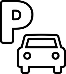 駐車場のピクトグラム （縁取りver.） - obrazy, fototapety, plakaty