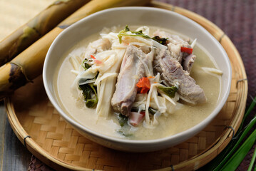 Local Thai food, Fermented bamboo shoot spicy soup with pork