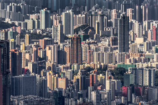 Highrises of Kowloon (Hong Kong, China) as Seen from Victoria Peak