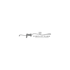 PM Initial handwriting logo template vector