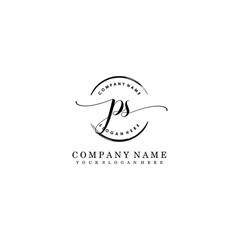 PS Initial handwriting logo template vector