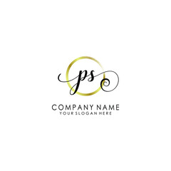 PS Initial handwriting logo template vector