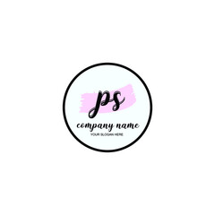 PS Initial handwriting logo template vector