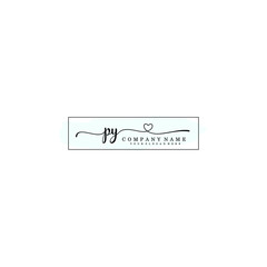 PY Initial handwriting logo template vector