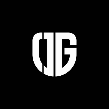 og logo monogram with circular shape shield design template