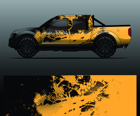 Truck decal, cargo van and car wrap vector, Graphic abstract grunge stripe designs for wrap branding vehicle © yogart