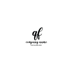 QF Initial handwriting logo template vector