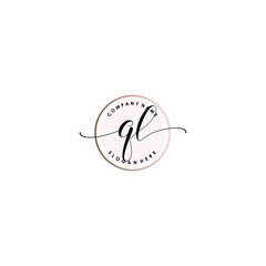 QL Initial handwriting logo template vector