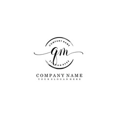 QM Initial handwriting logo template vector
