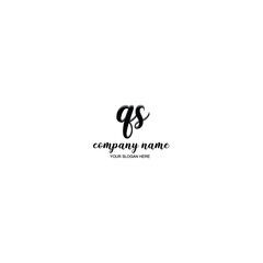 QS Initial handwriting logo template vector
