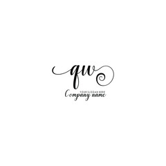 Q Initial handwriting logo template vector
