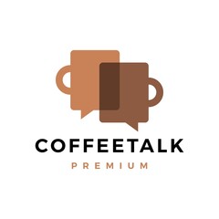 coffee talk logo vector icon illustration