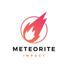 meteorite impact logo vector icon illustration