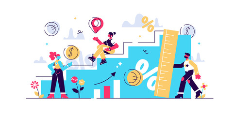 Growth vector illustration. Flat tiny 