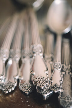 heap of vintage spoons