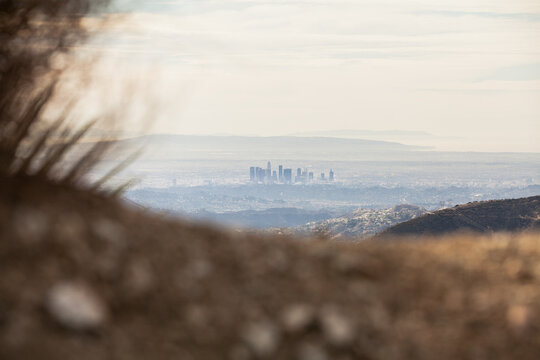 Unique view of downtown Los Angeles.