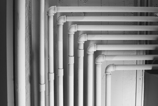 geometric, exposed duct work