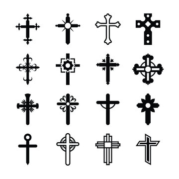 Christianity Symbols Glyph Vectors Pack 