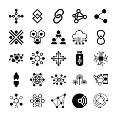 Connection Symbols Glyph Icons 