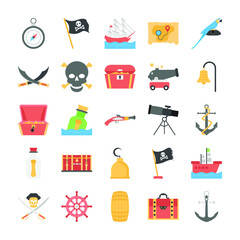 Pirates Flat Icons Pack