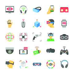 Virtual Reality Flat Vectors Set