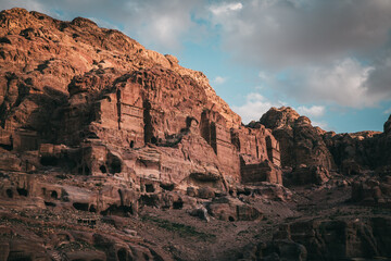 Fototapeta na wymiar The Royal Tombs in Petra, Jordan
