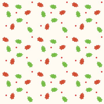 Seamless pattern design of holly leaf
