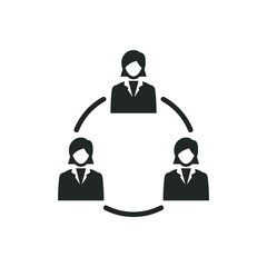 Businesswoman teamwork icon