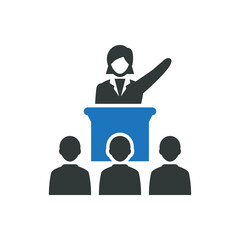 Female public speaker icon