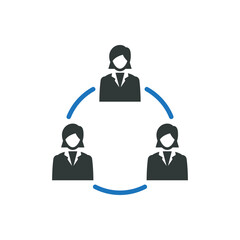 Businesswoman teamwork icon