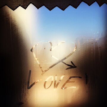 Love writen on the glass