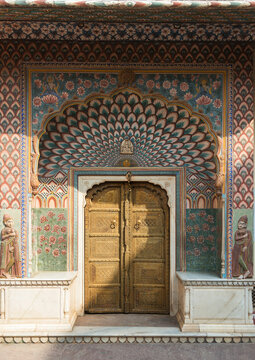 sumptuous door at city palace in jaipur