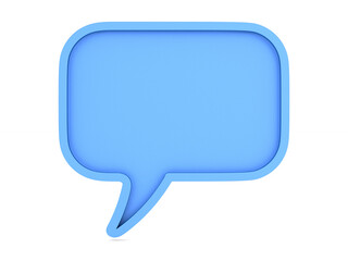 blue bubble speak on white background. Isolated 3D illustration