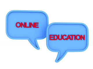 online education on white background. Isolated 3D illustration