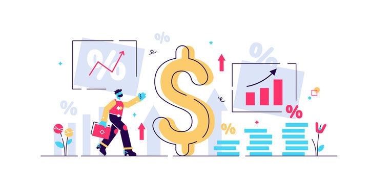 Inflation vector illustration. Flat tiny 