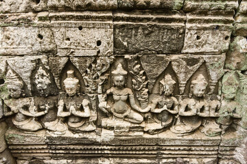 Bas-relief of apsara on Bayon Temple. on Bayon Temple, Angkor, Cambodia