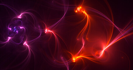 3D rendering abstract multicolor fractal light background