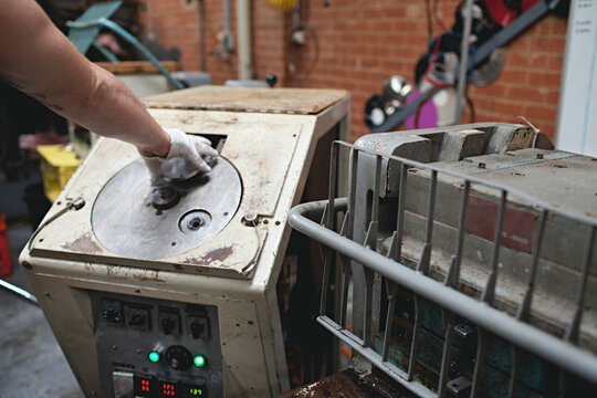 black vinyl melted and extruded ready to press into a record